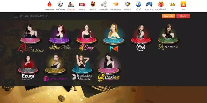 Các đối tác của sảnh chơi Casino tại KG88 rất đa dạng